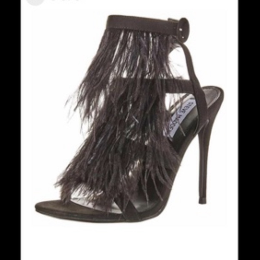 Steve Madden Women's Fefe Feather Dress Sandal Heels New 5.5